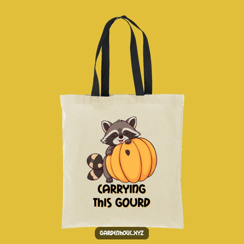 Funny Raccoon Pumpkin Balance Tote Bag - Carry Autumn's Shenanigans