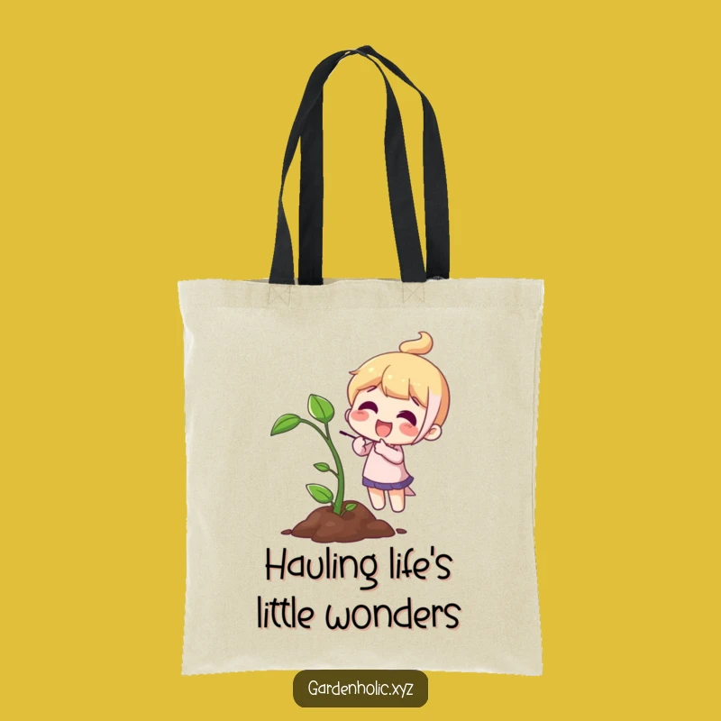 Funny Sprout Joy Tote Bag: Gardener Character Accessory, Perfect Funny Gift