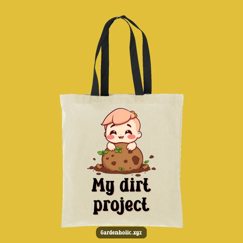 Funny Happy Soil Ball Tote Bag: Carry Your Essentials with Garden Humor